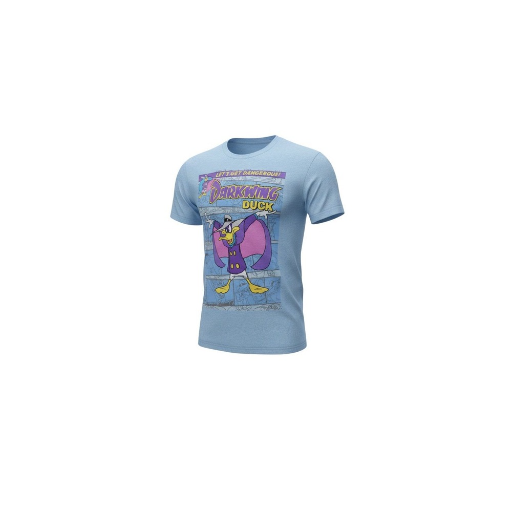 Disney Darkwing Duck Graphic T-Shirt Mens Small Blue Heather Let's Get Dangerous